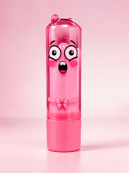 Cute Pink Cartoon Lip Balm for Soft & Smooth Lips | Adorable Bow Design Lip Care