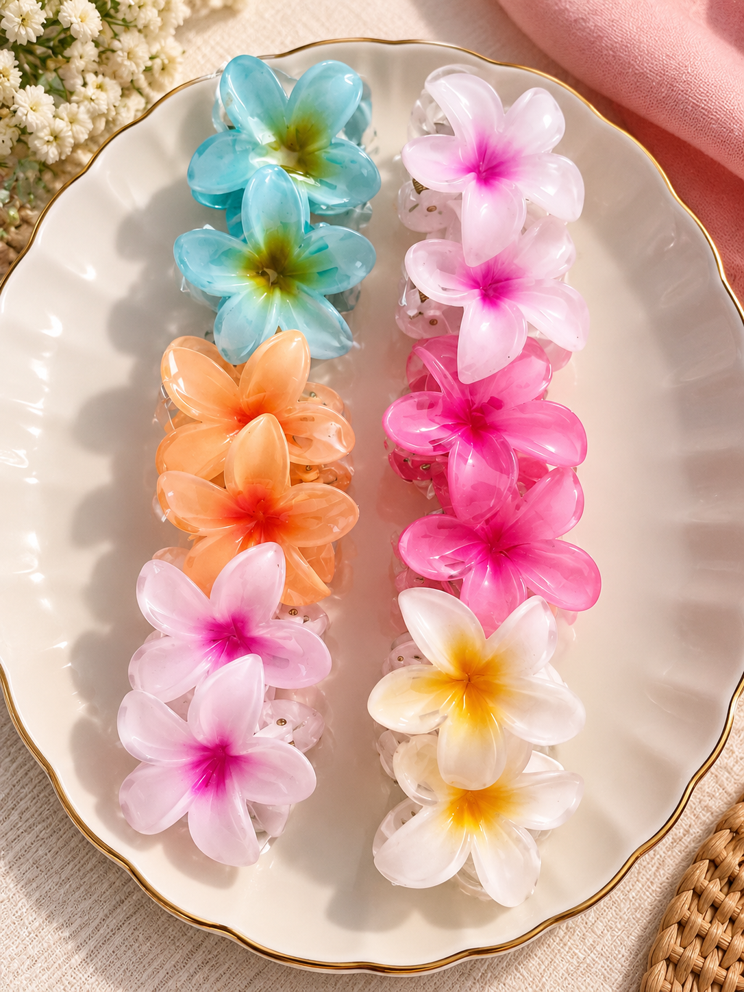 Daisy Flower Hair Claw (Medium - 12Pcs)