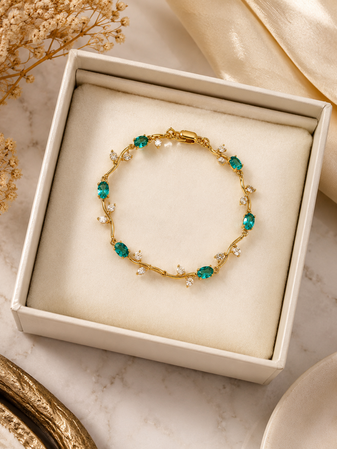 Blue Crystal Tulip Bracelet