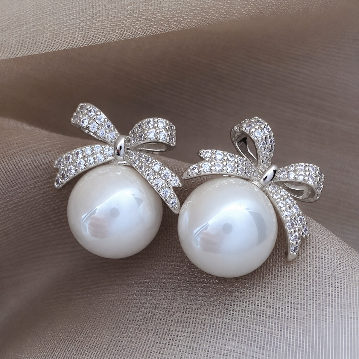 Pearl Bow Earrings