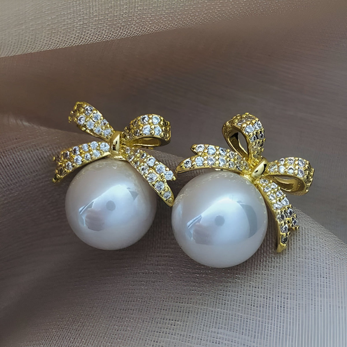 Pearl Bow Earrings
